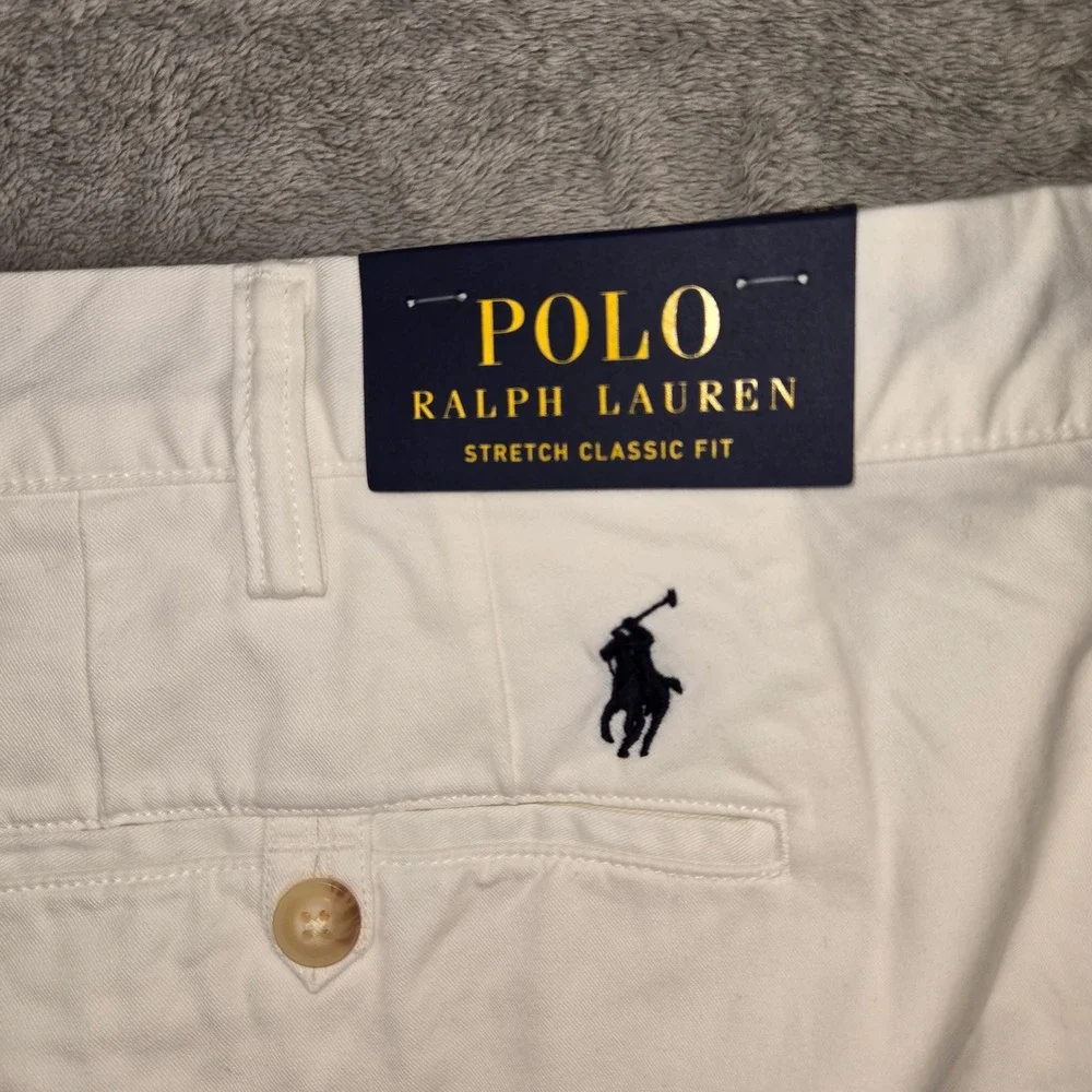 Polo Ralph Lauren Mens White Stretch Classic Fit Chino Shorts 48 NEW